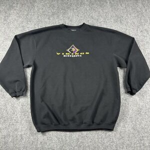 Minnesota Vikings Sweatshirt Mens Large Black NFL Football Cadre Athletic Fleece